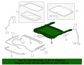 Hatch mechanism frame Acura TLX 15-