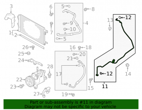 Air conditioner tube heater-condenser Subaru Impreza 17-19 GK for climate control