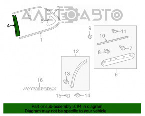 Door trim, rear left side, Lexus RX350 RX450h 16-22 front