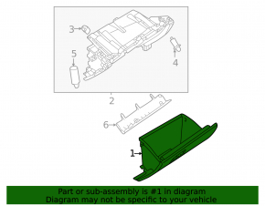 Mitsubishi Outlander 22-25 black glove compartment with housing