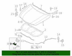 Plastic hood lock trim for Hyundai Sonata 11-15