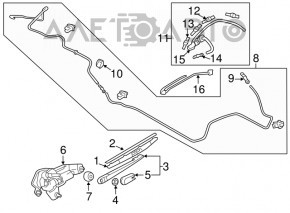 Wiper trapezoid with motor rear Mitsubishi Outlander Sport ASX 10-23