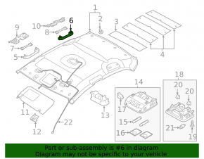Ceiling handle rear left Hyundai Ioniq 17-22 gray