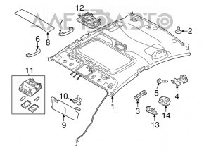 Ceiling handle left Kia Forte 4d 14-18