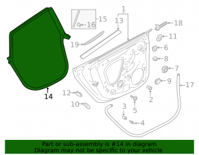 Door seal rear left Audi A5 F5 17- 5D tear