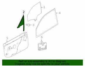 Door glass triangle front left Porsche Panamera 14-16