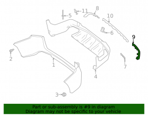 Left rear bumper molding for Mercedes GLC 300 20-22 chrome, AMG pack