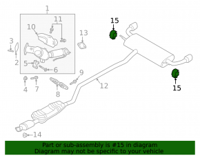 Exhaust manifold bracket rear right Lincoln Nautilus 19-23 with rubber