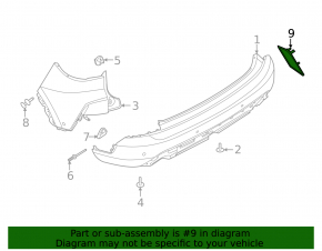 Rear Bumper Reflector Left Ford Escape MK4 20- Scratch