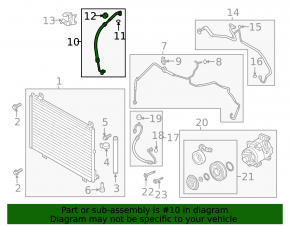Air conditioning pipe compressor-heater Mazda CX-9 16-