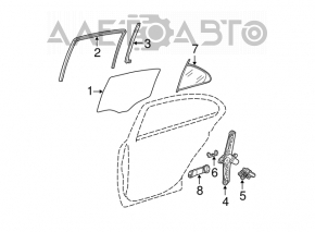 Mercedes W211 rear right triangle door glass
