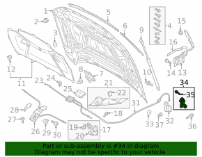 Interior hood release handle bracket for Audi A6 C8 19-24