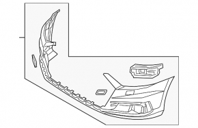 Bare front bumper for Audi A8 19-21 with parking sensors and headlight washers