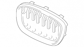 Right radiator grille BMW X3 G01 18-21 nostril, chrome frame + gray grille, butts