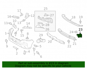Right front bumper reinforcement fang for Lexus LX570 08-21