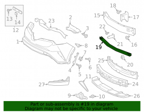 Lower front bumper reinforcement for Toyota C-HR 18-23 Turkey built