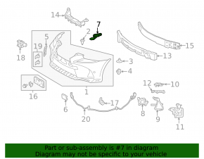 Left front bumper mount for Lexus IS 17-20