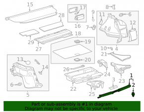 Trunk opening trim Lexus CT200h 11-17 black, scratches