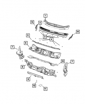 Left wiper grille seal Jeep Cherokee KL 19-