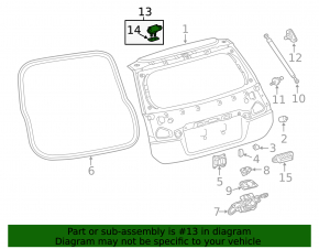 Right tailgate hinge for Toyota Prius 2009-2010