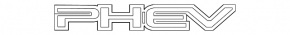 The PHEV emblem on the tailgate of the Mitsubishi Outlander 21-22 PHEV