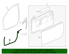 Door seal front left lower Chevrolet Camaro 16-23 convertible