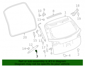 Left tailgate bumper Chevrolet Equinox 18-