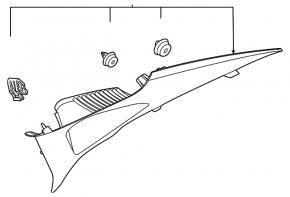 Rear pillar trim left Hyundai Sonata 20-22 gray