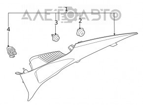Left rear pillar trim for Hyundai Sonata 20-22, gray, plastic turned white