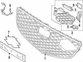 Genesis G80 23-28 EV radiator grill assembly for car parking