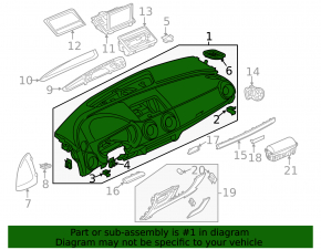 Torpedo front panel with AIRBAG Audi A3 8V 15-20 4d, AWD, black, rusty pyropatron