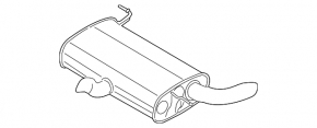 Muffler rear part with barrel Ford C-max MK2 13-18