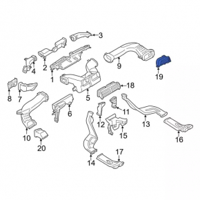 Right dashboard air duct deflector Ford Fusion mk5 13-16 black