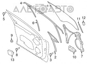 Front left door glass for Ford Fusion mk5 13-20