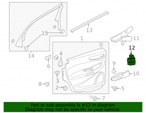 Front right window lift control Ford Edge 16- black with chrome