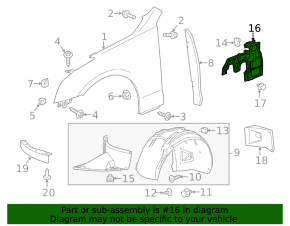 Front left fender liner Cadillac ATS 13-14