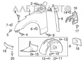 Front left fender liner Cadillac ATS 13-14