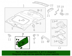 Left visor Audi A6 C8 19-23 with backlight, gray