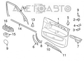 Door trim card front left BMW X5 E70 07-13 black