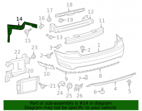 Left rear bumper mount for VW Passat b7 12-15 USA
