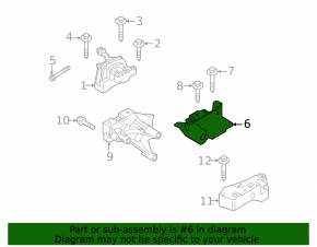 Left engine mount for Volkswagen Golf 22-25