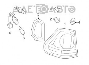 Light outer wing left Lexus RX350 RX400h 06-09 dark