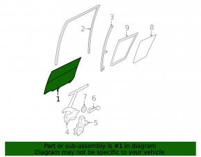 Rear left door glass Nissan Versa 1.8 10-12