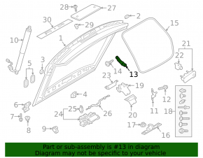 Left tailgate shock absorber bracket for Audi Q3 83A 19-22 on the body