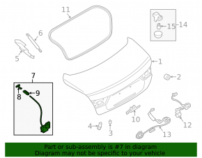 Trunk lid lock Infiniti Q50 14-20