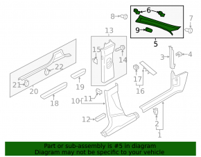 Front pillar trim upper left Audi Q3 8U 15-18 black