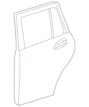 Mercedes GLC 16-22 SUV rear right door assembly, keyless, tinted, silver 775, with bumpers