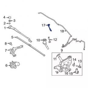 Ford Focus mk3 11-18 Windshield Washer Nozzle
