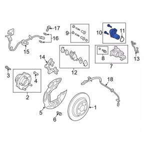 Ford Edge 15-24 Rear Left Caliper Motor