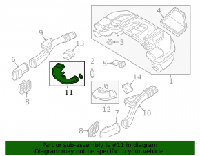 Air duct for turbine left BMW 5 G30 18-19 4.4T
